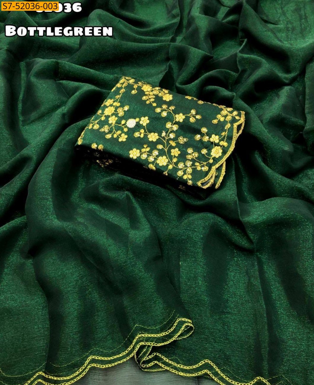 Green Fancy chiffon  sarees 