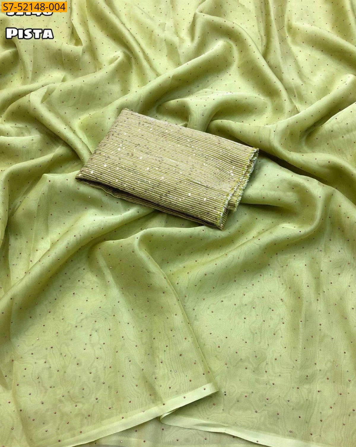 Pista Fancy organza saree
