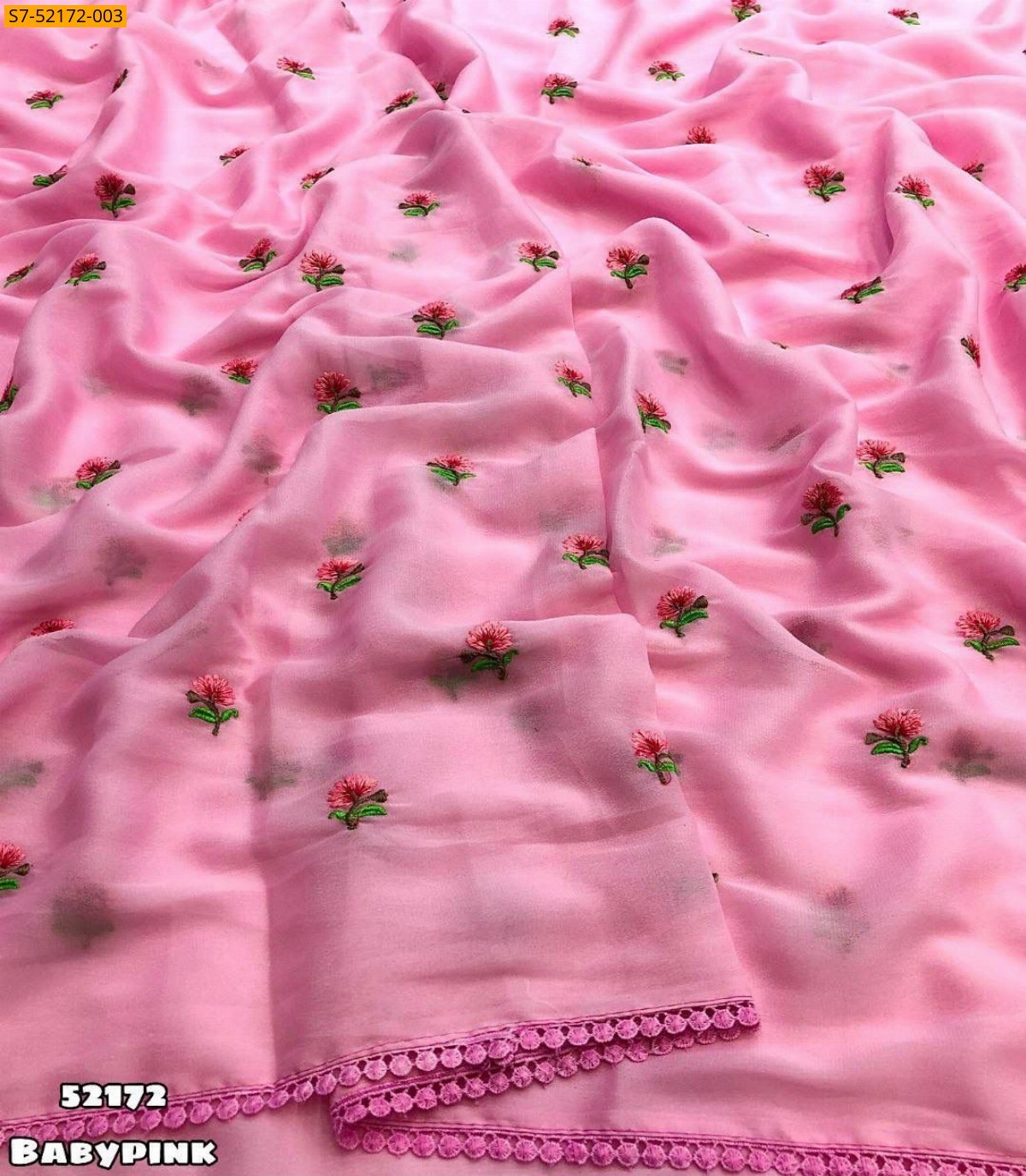 Baby pink Chiffon sarees