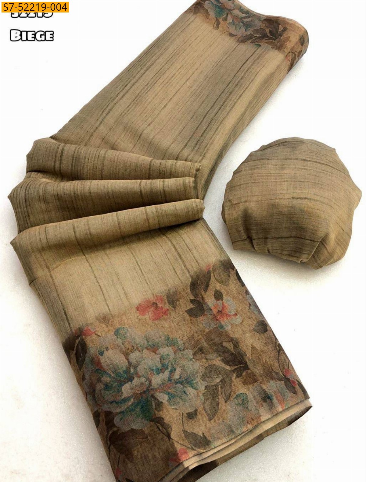 Beige Fancy tissue silk saree