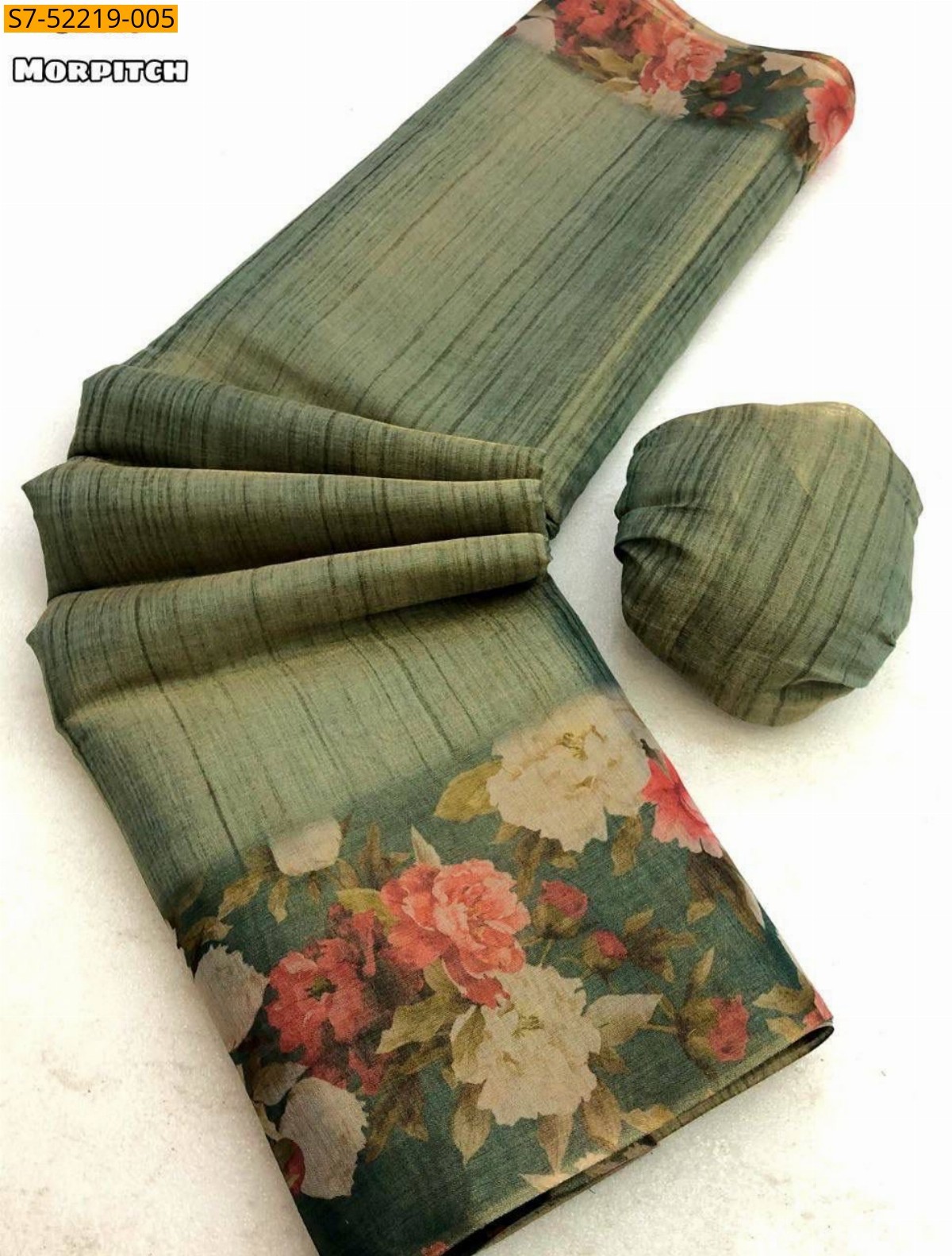 Morpitch Fancy tissue silk saree