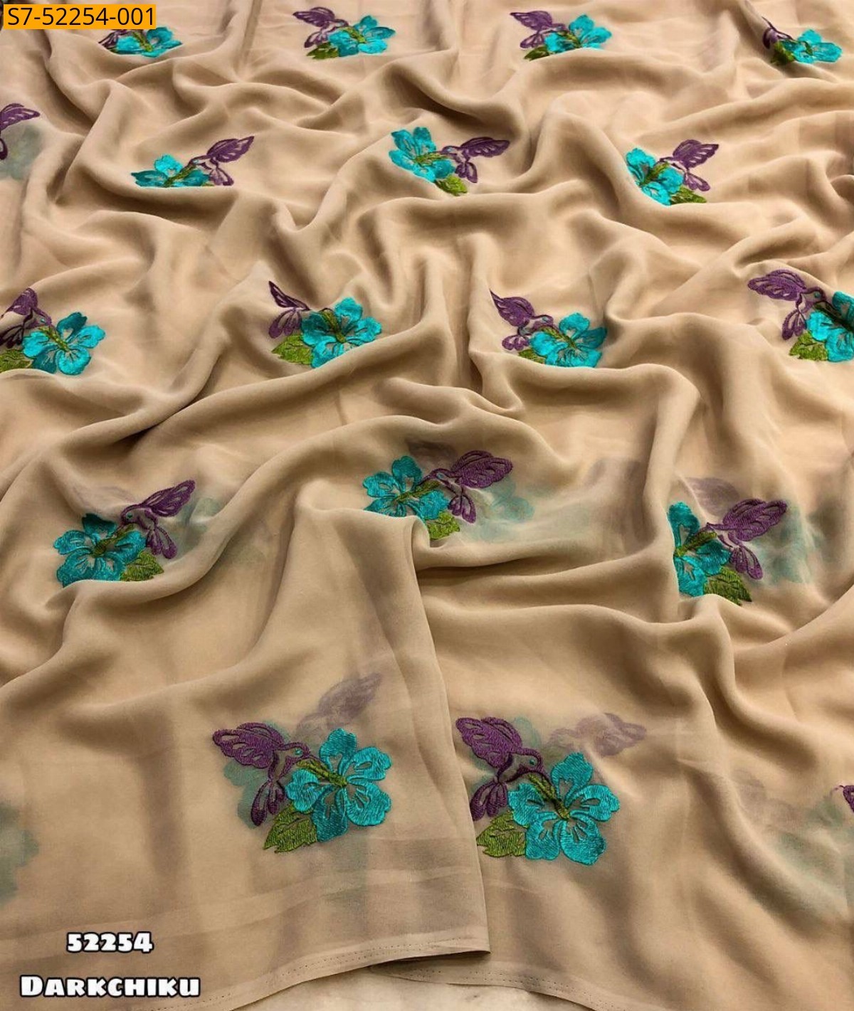 Beige Chiffon sarees