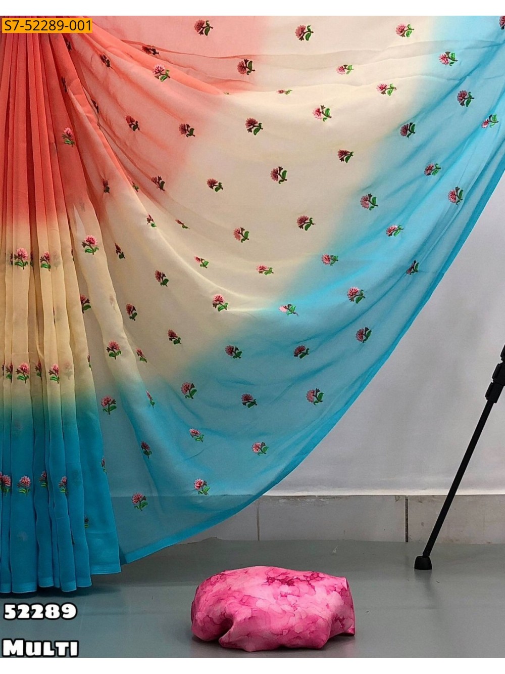 Multi colour Fancy Georgette Saree Multi colour Fancy Georgette Saree