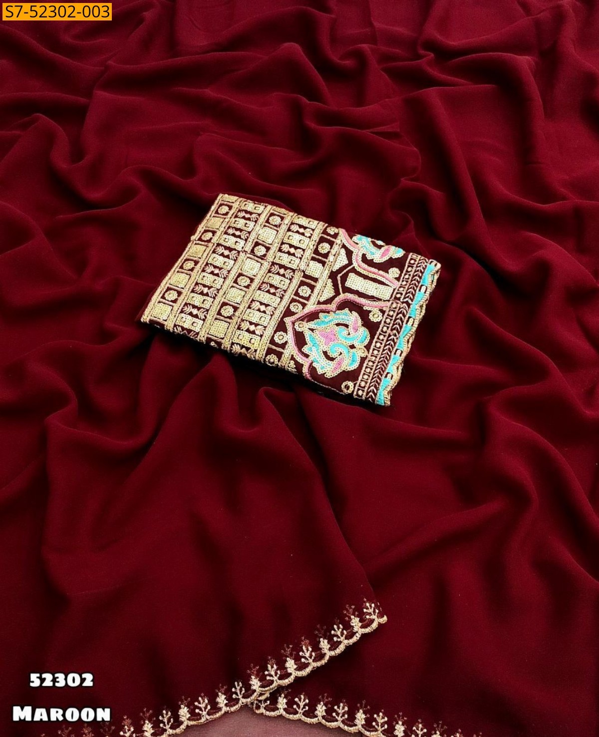 Maroon Soft Georgette sarees