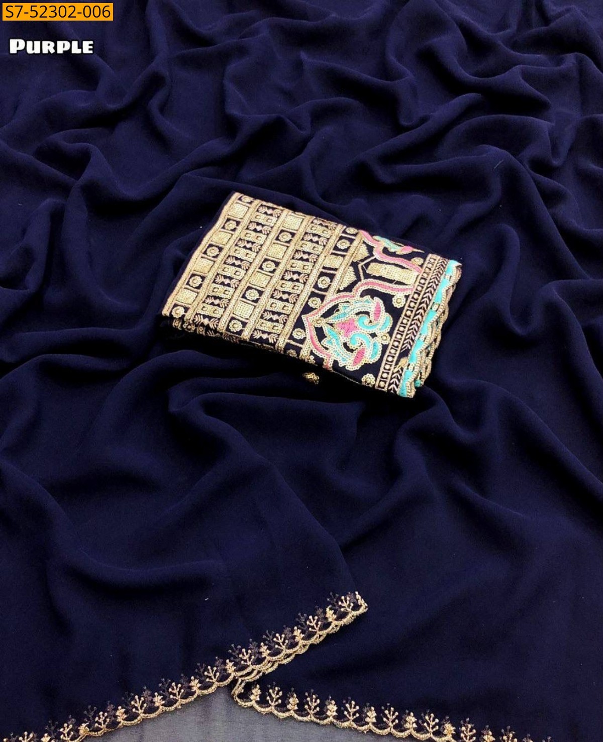 Purple Soft Georgette sarees