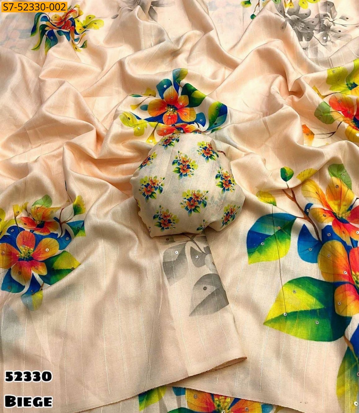 Half white  Fancy Tussar silk saree