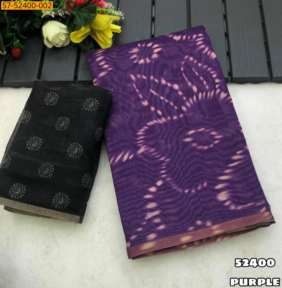 Purple Fancy chanderi cotton Saree