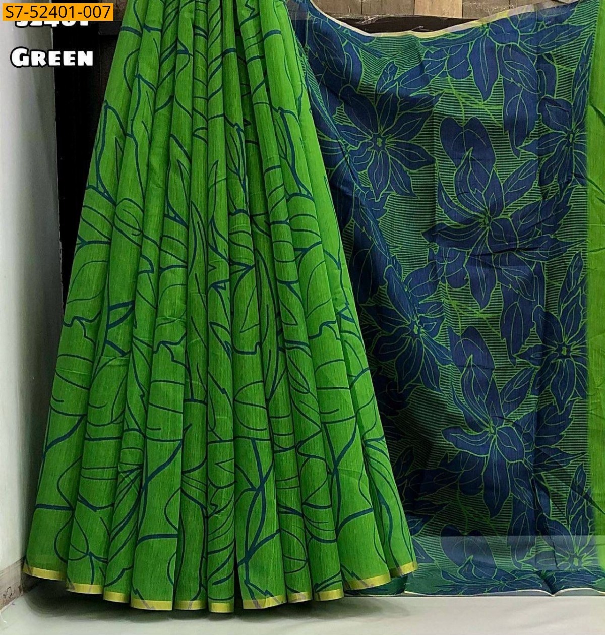 Green Fancy chanderi digital printed sarees