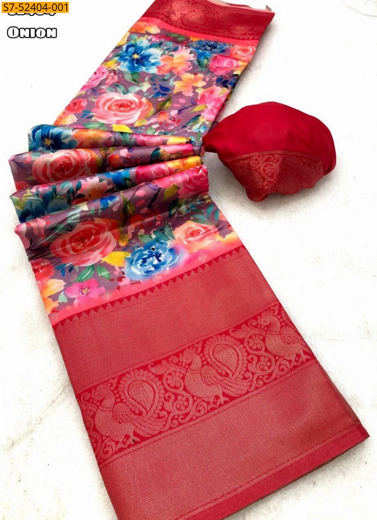 Onion Fancy kota printed saree