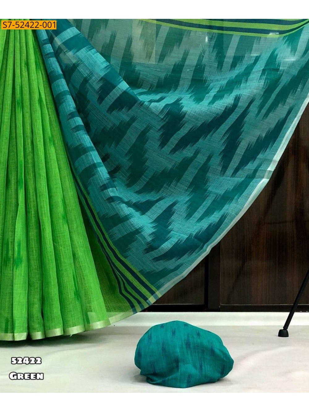 Fancy linen ikkat print saree