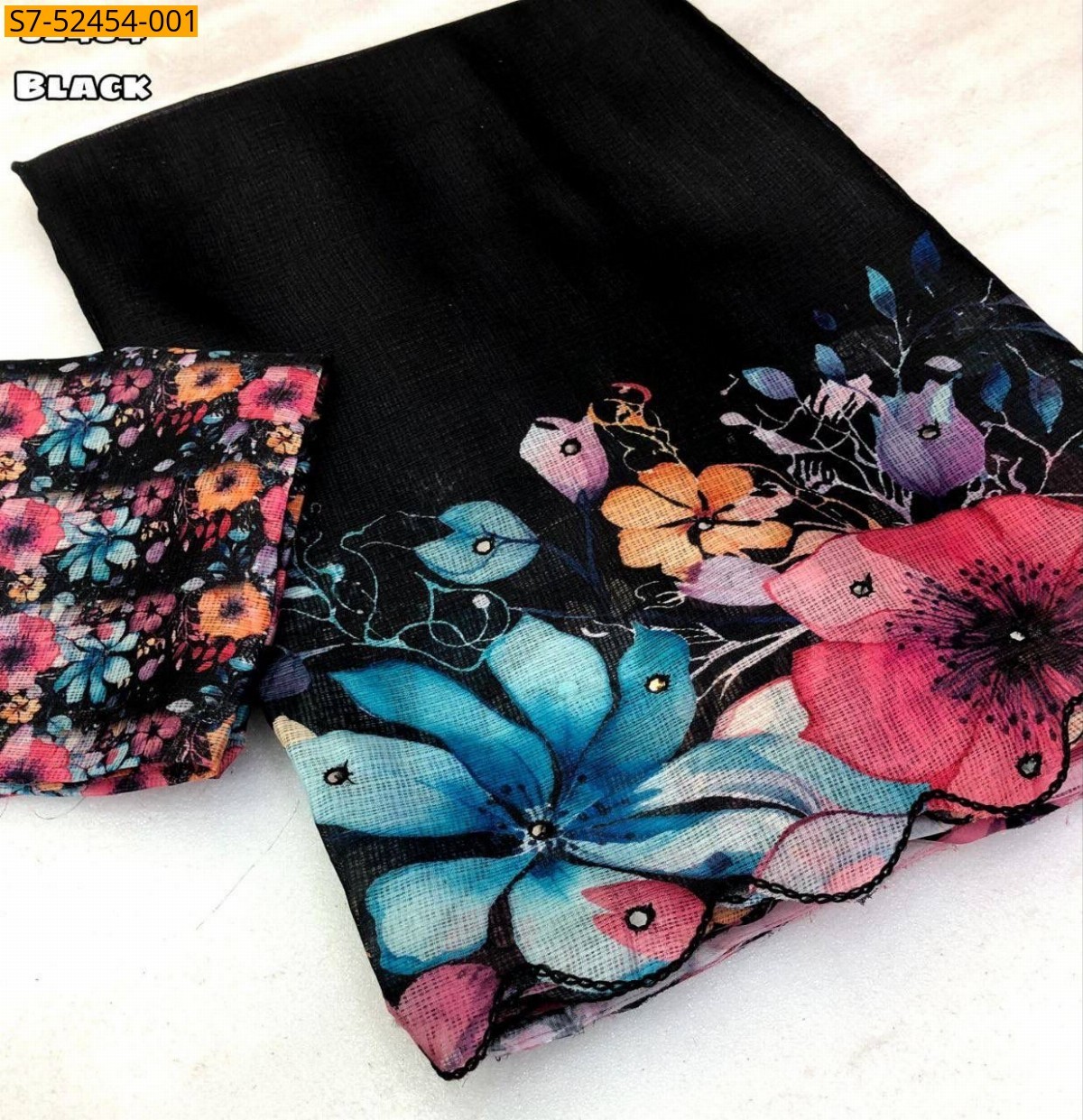 Black Fancy Soft kota sarees