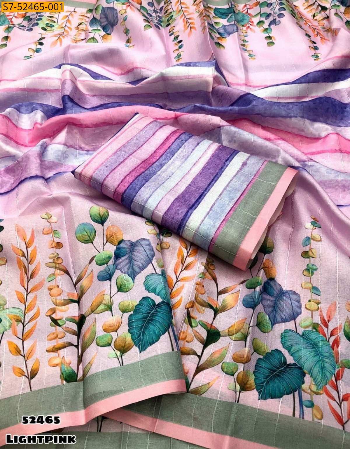 Light pink Fancy Tussar silk Saree