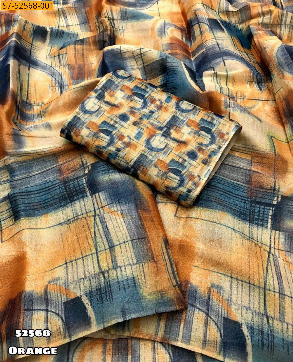 Orange Fancy Tissue silk saree 