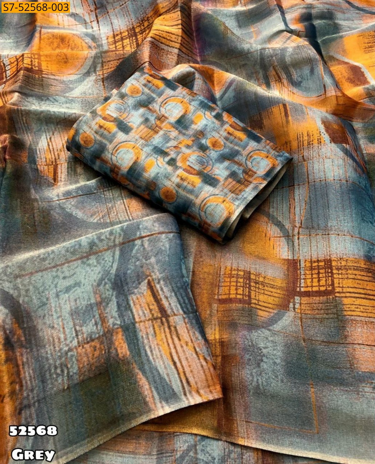 Gray Fancy Tissue silk saree 