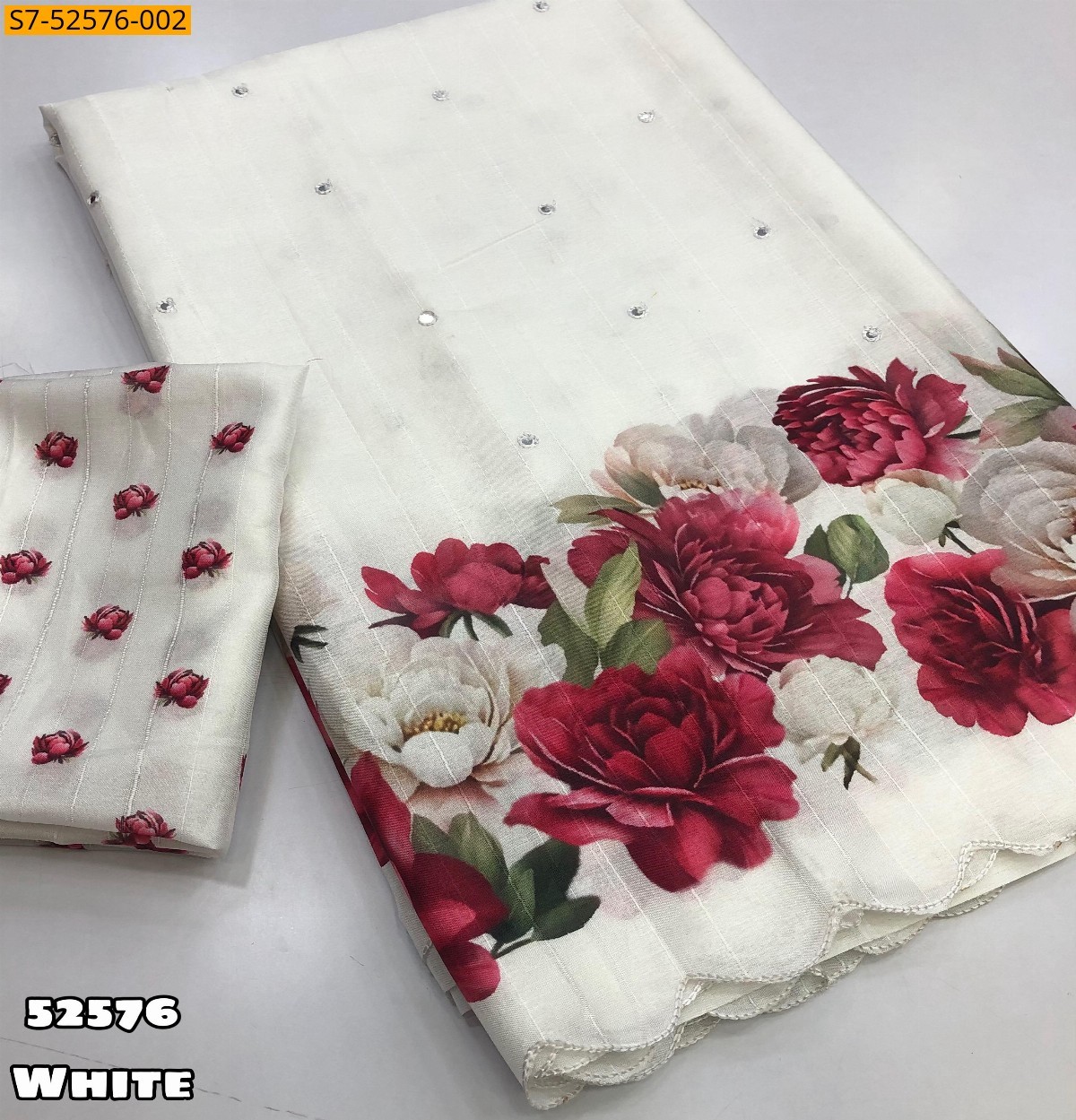 White Fancy Tussar silk sarees 