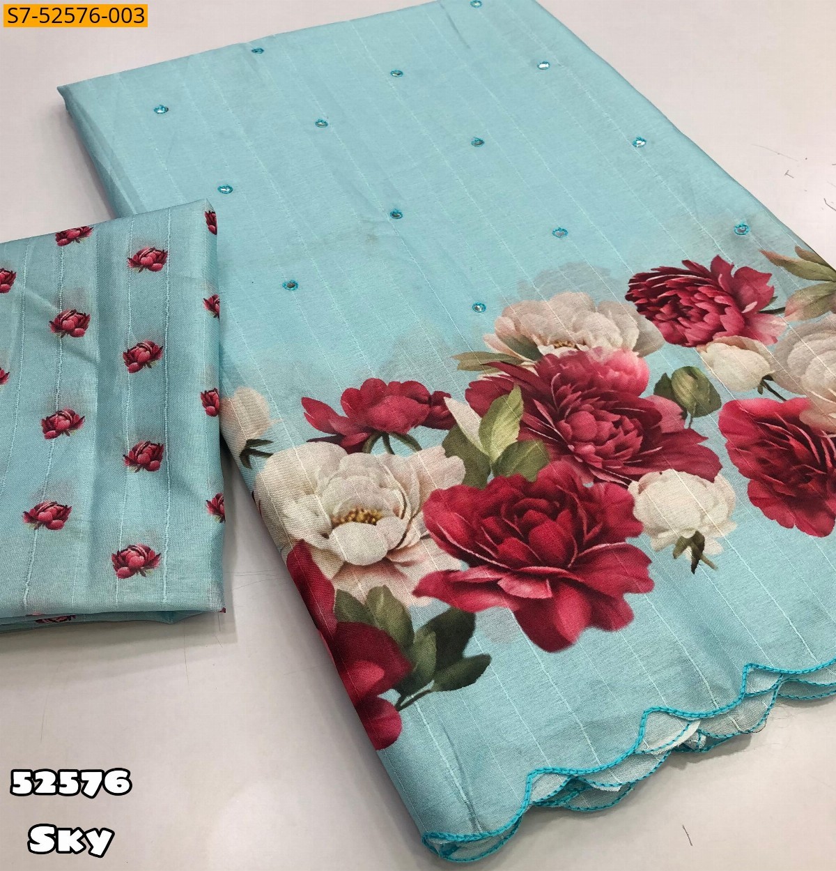 Sky Blue Fancy Tussar silk sarees 