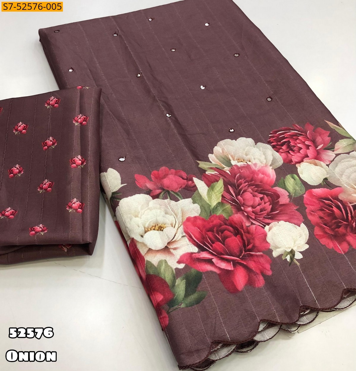 Onion Pink Fancy Tussar silk sarees 