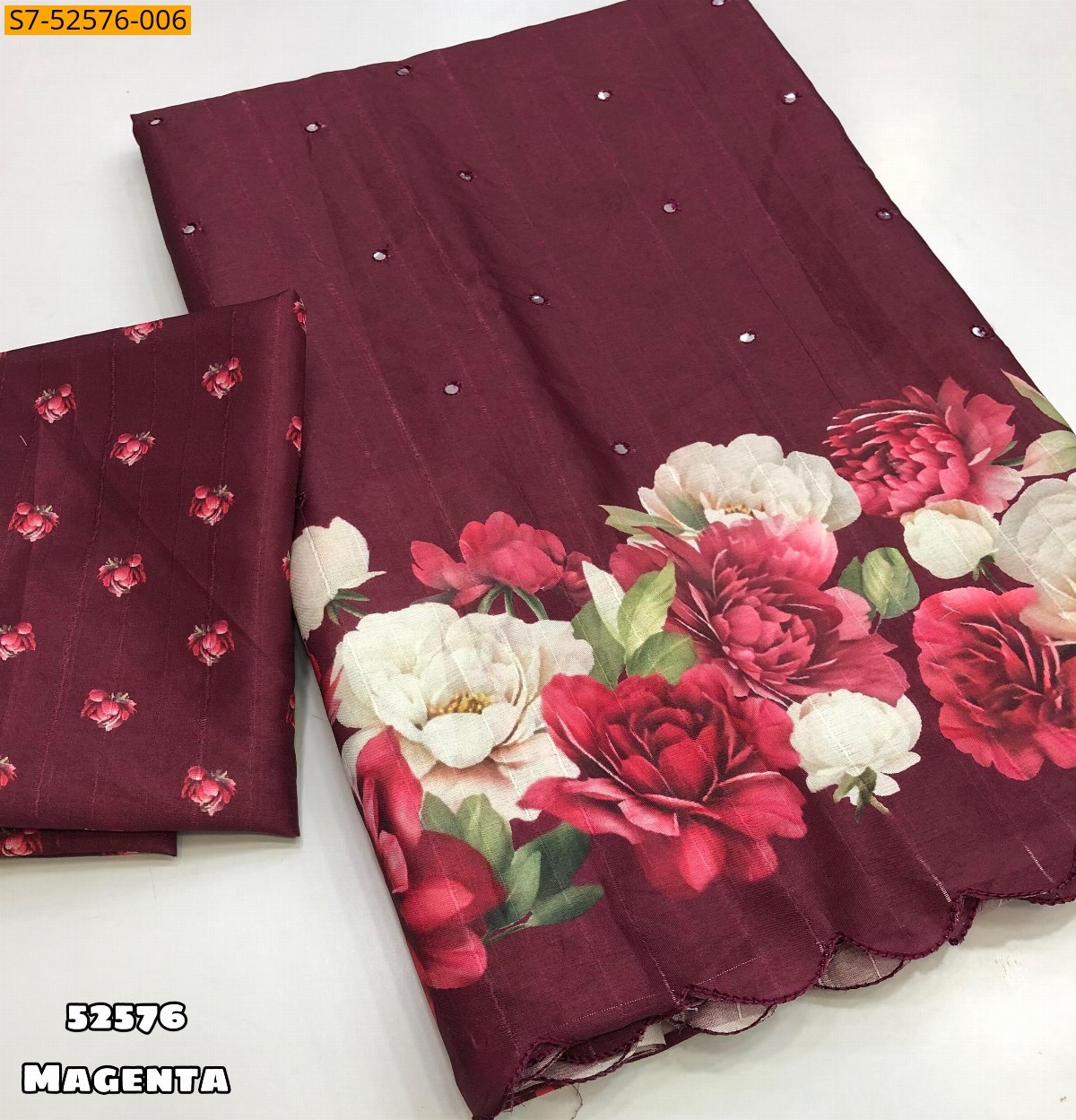 Magenta Fancy Tussar silk sarees 
