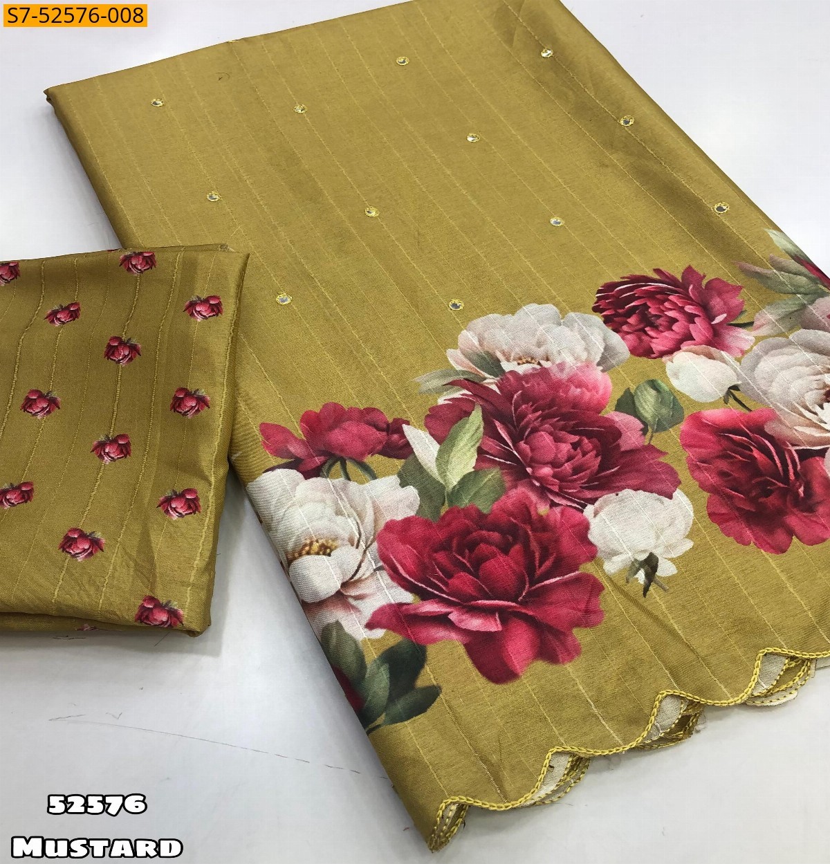 Mutard Fancy Tussar silk sarees 