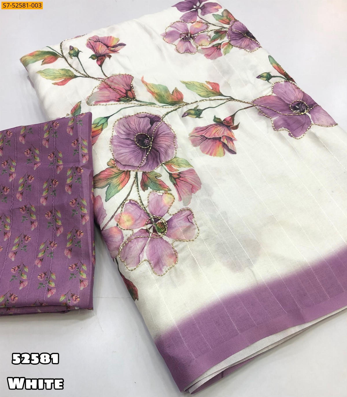 White Fancy Tussar silk sarees