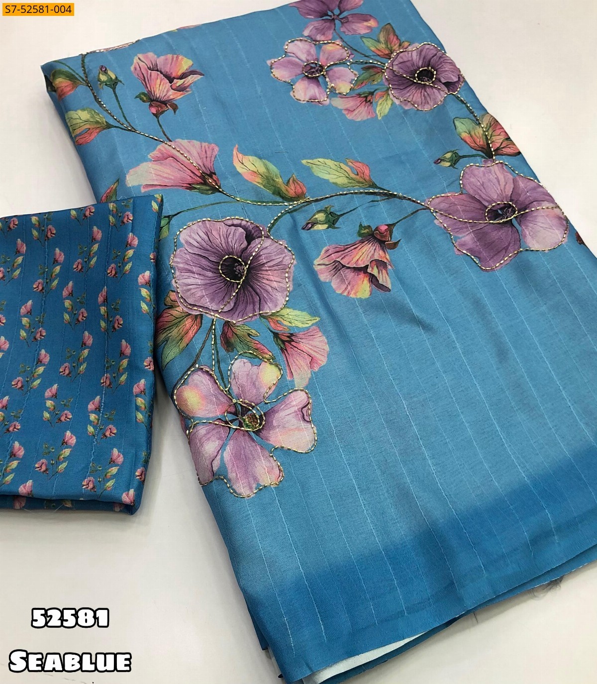 SeaBlue Fancy Tussar silk sarees