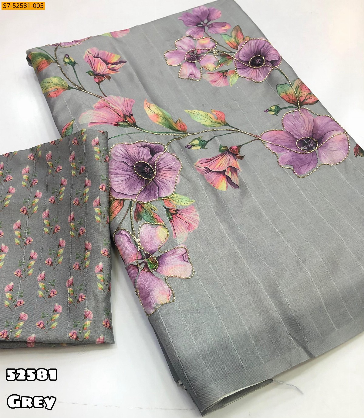 Grey Fancy Tussar silk sarees