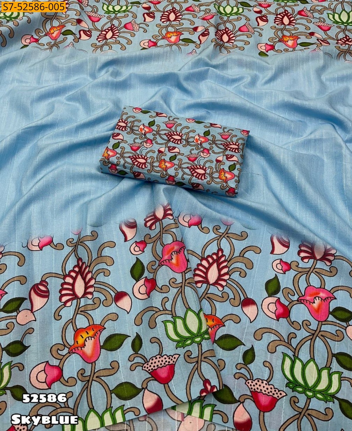 Sky blue Fancy tussar silk sarees 