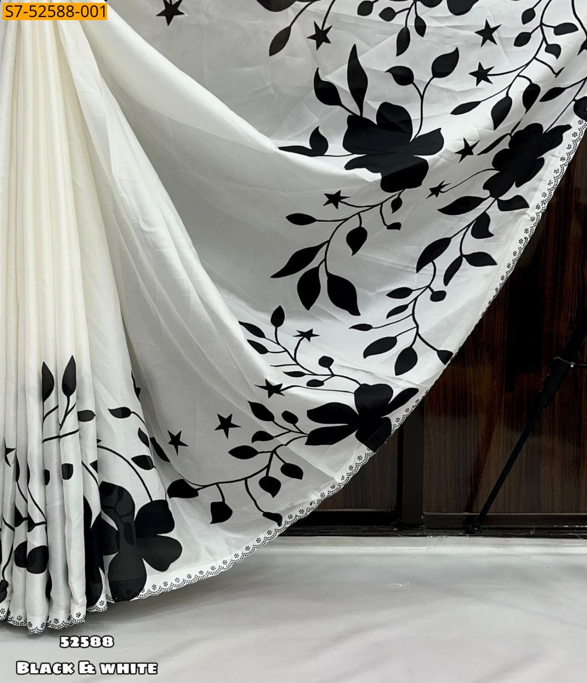 White Fancy georgette  sarees
