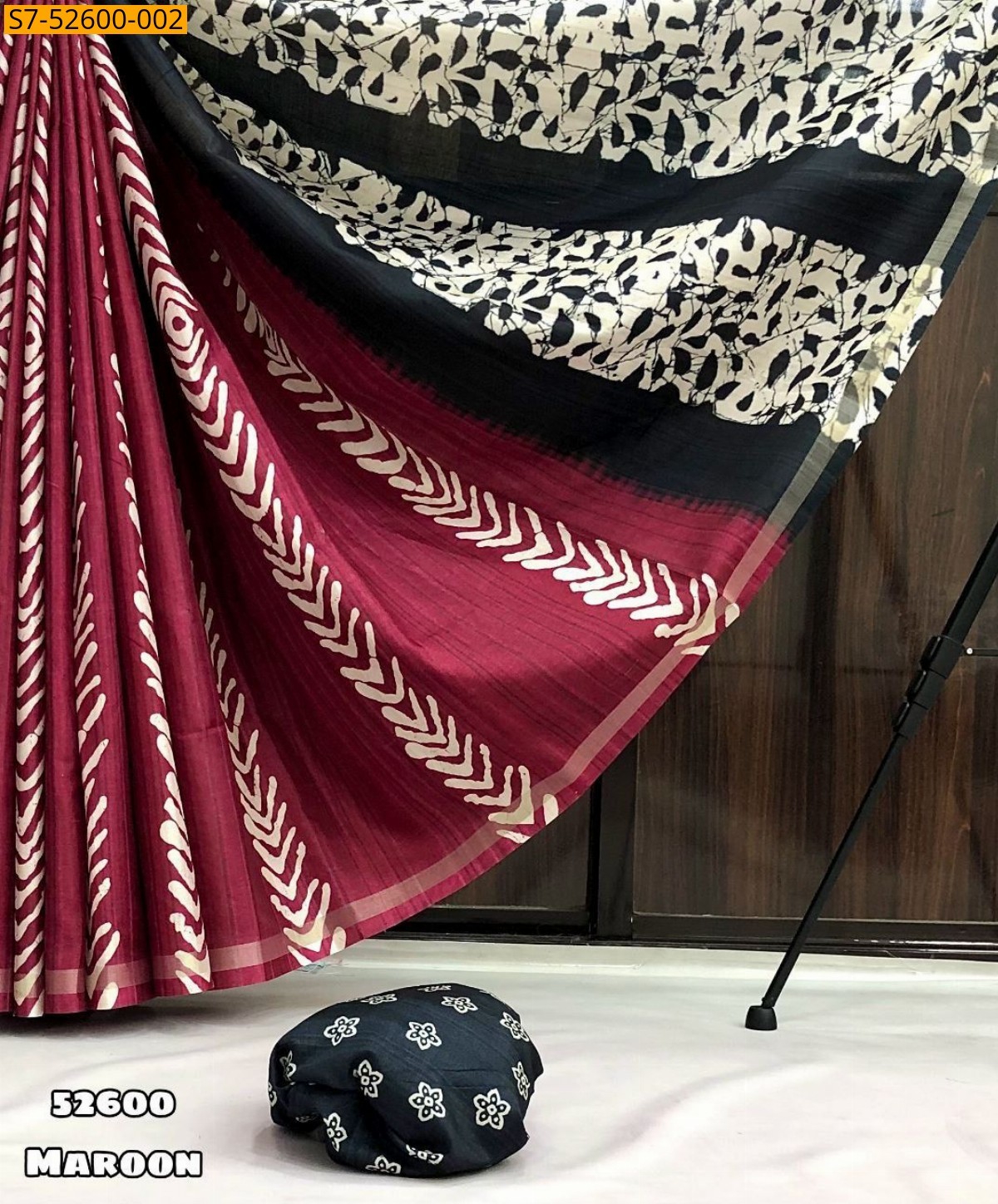 Maroon Fancy ikkat silk saree 