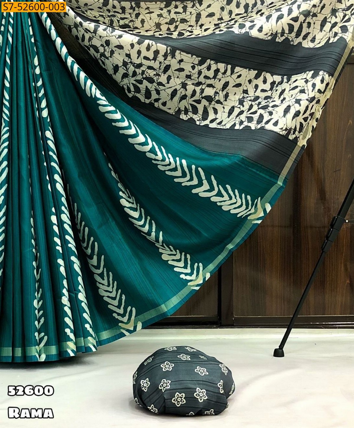 Rama  Fancy ikkat silk saree 