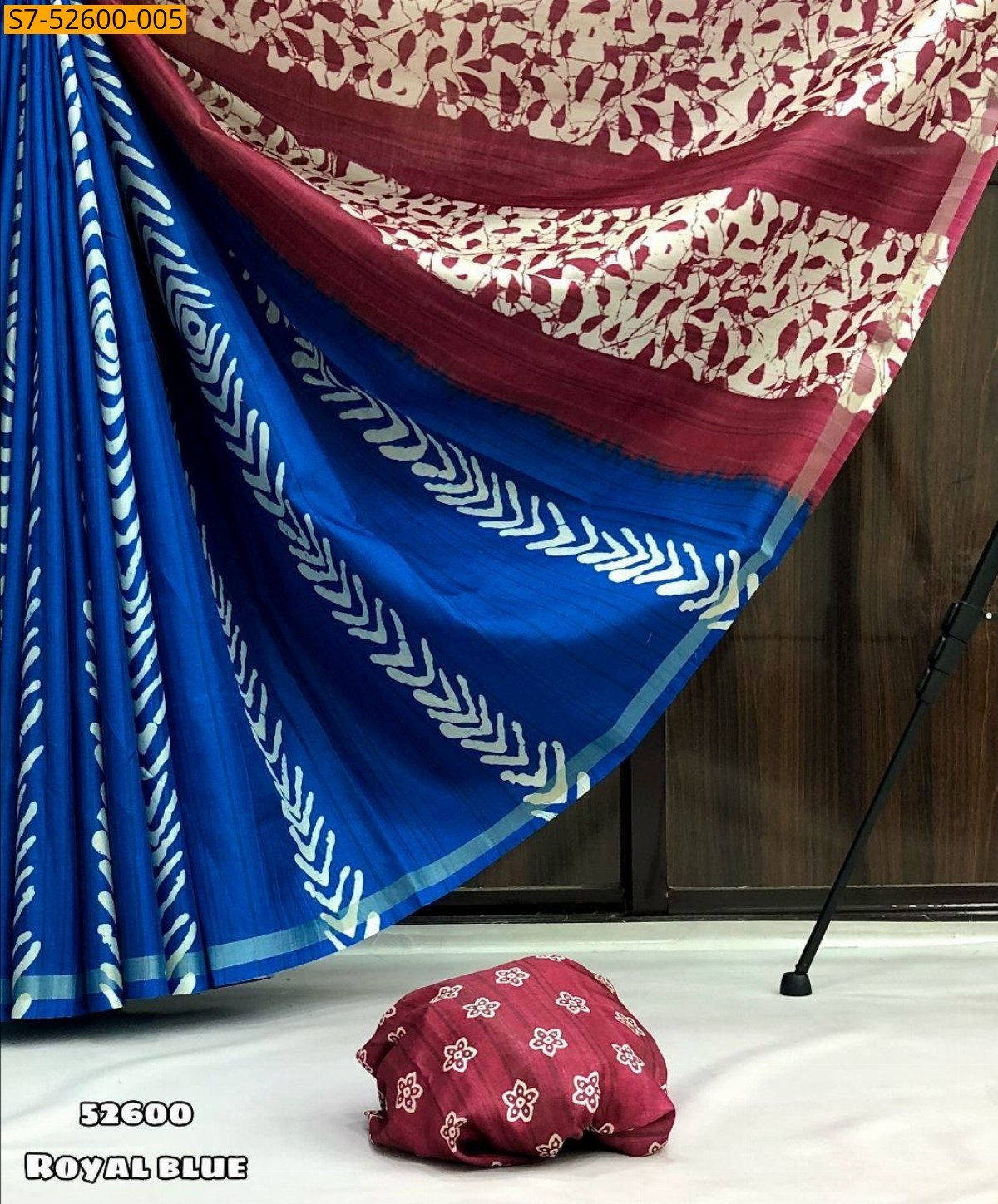 Royal Blue Fancy ikkat silk saree 