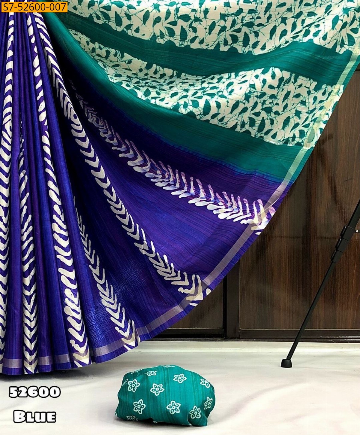 Blue Fancy ikkat silk saree 