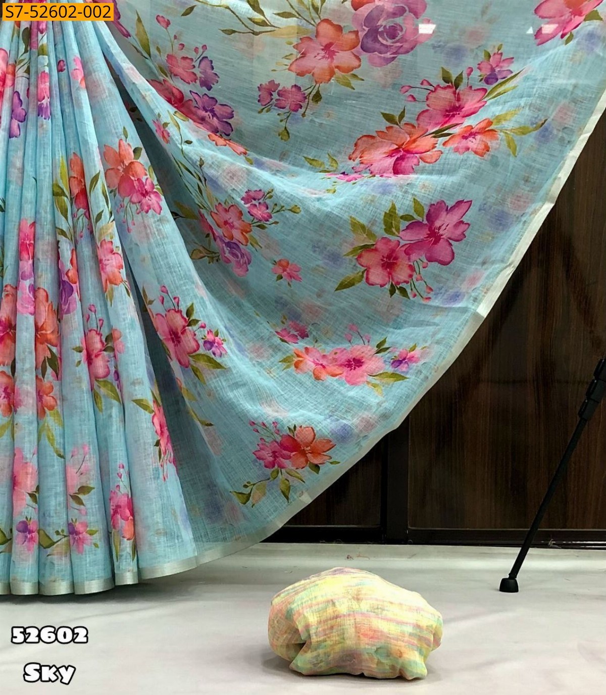 Blue Fancy linen saree