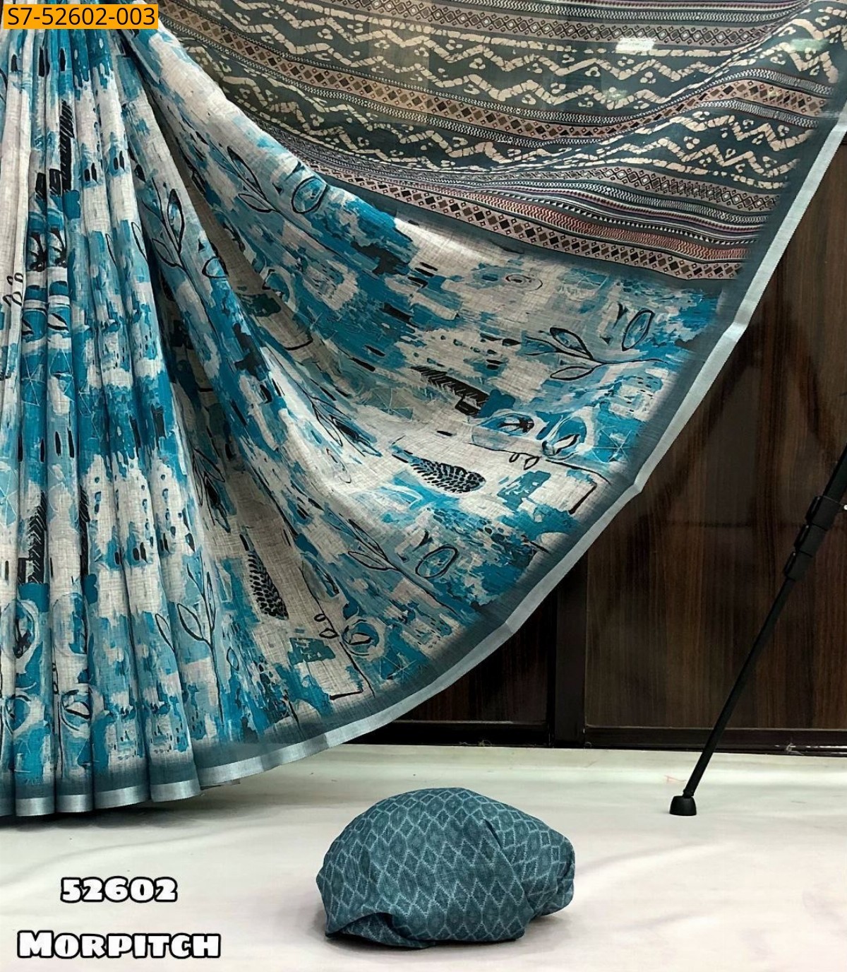 Blue Fancy linen saree