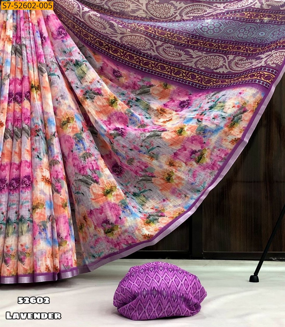 Violet Fancy linen saree