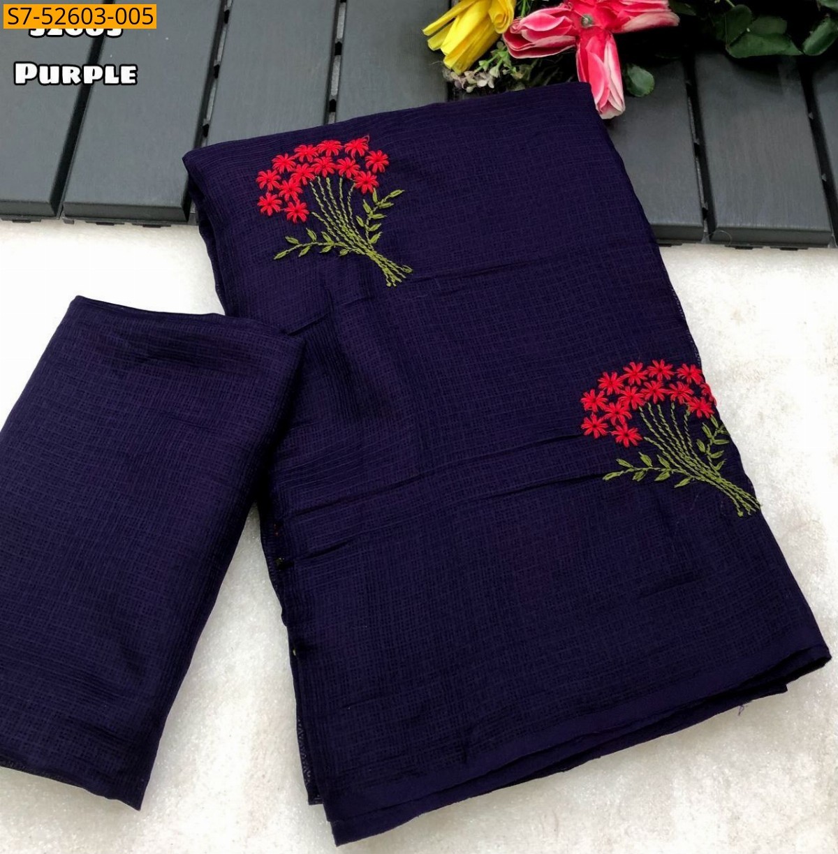 Purple Fancy kota tussar silk sarees