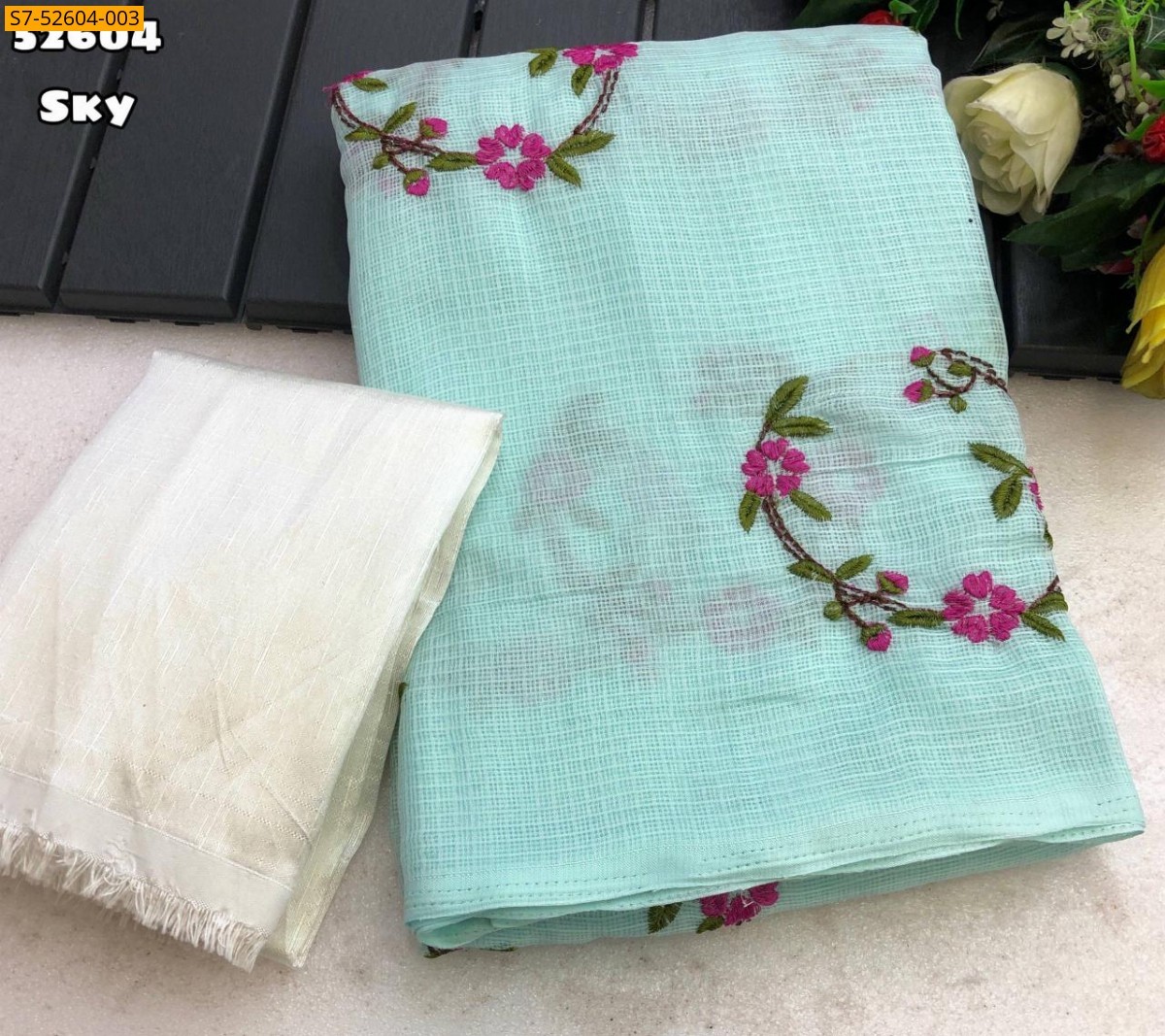 Sky Blue Fancy kota sarees