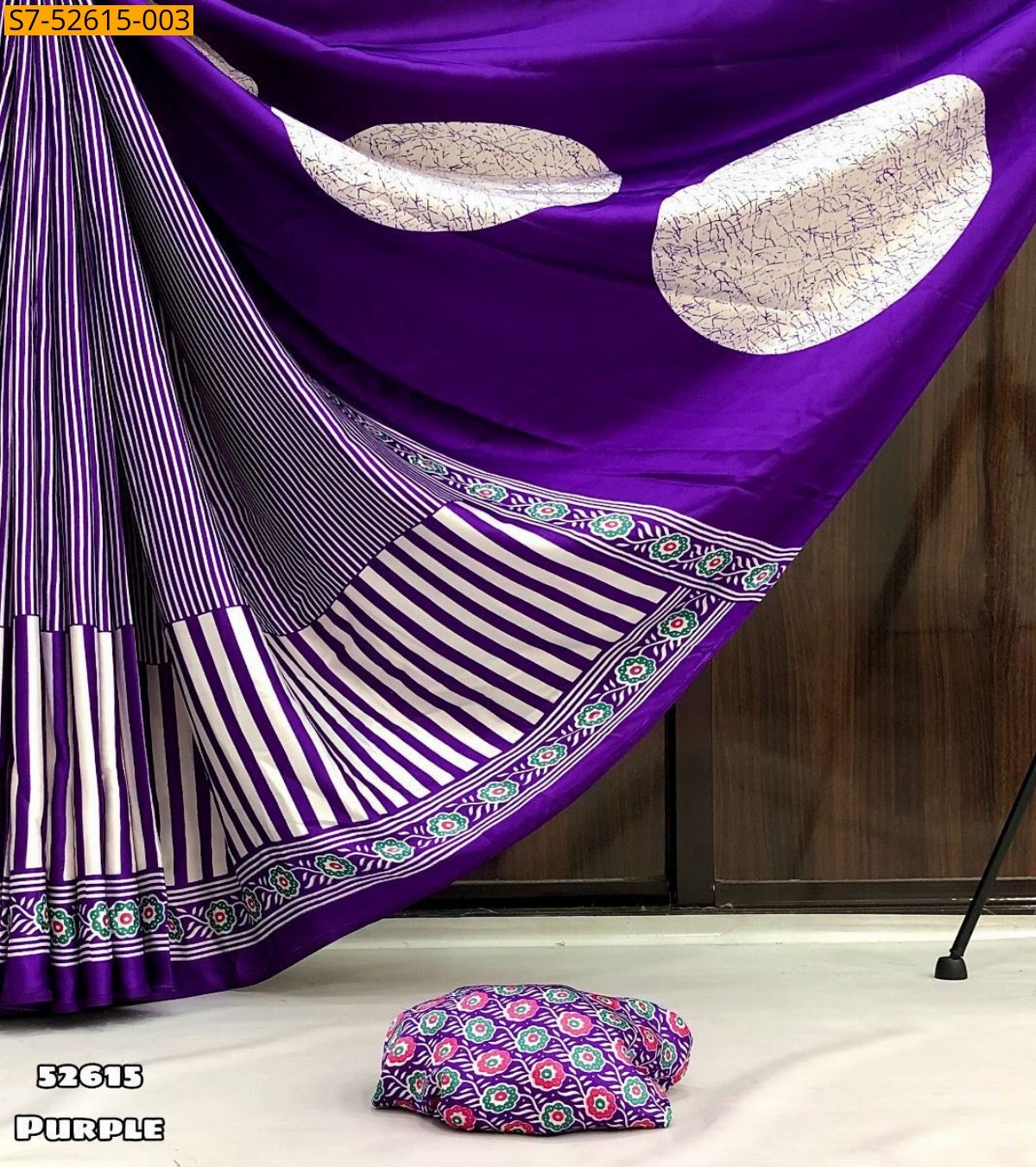 Purple Fancy satin saree 