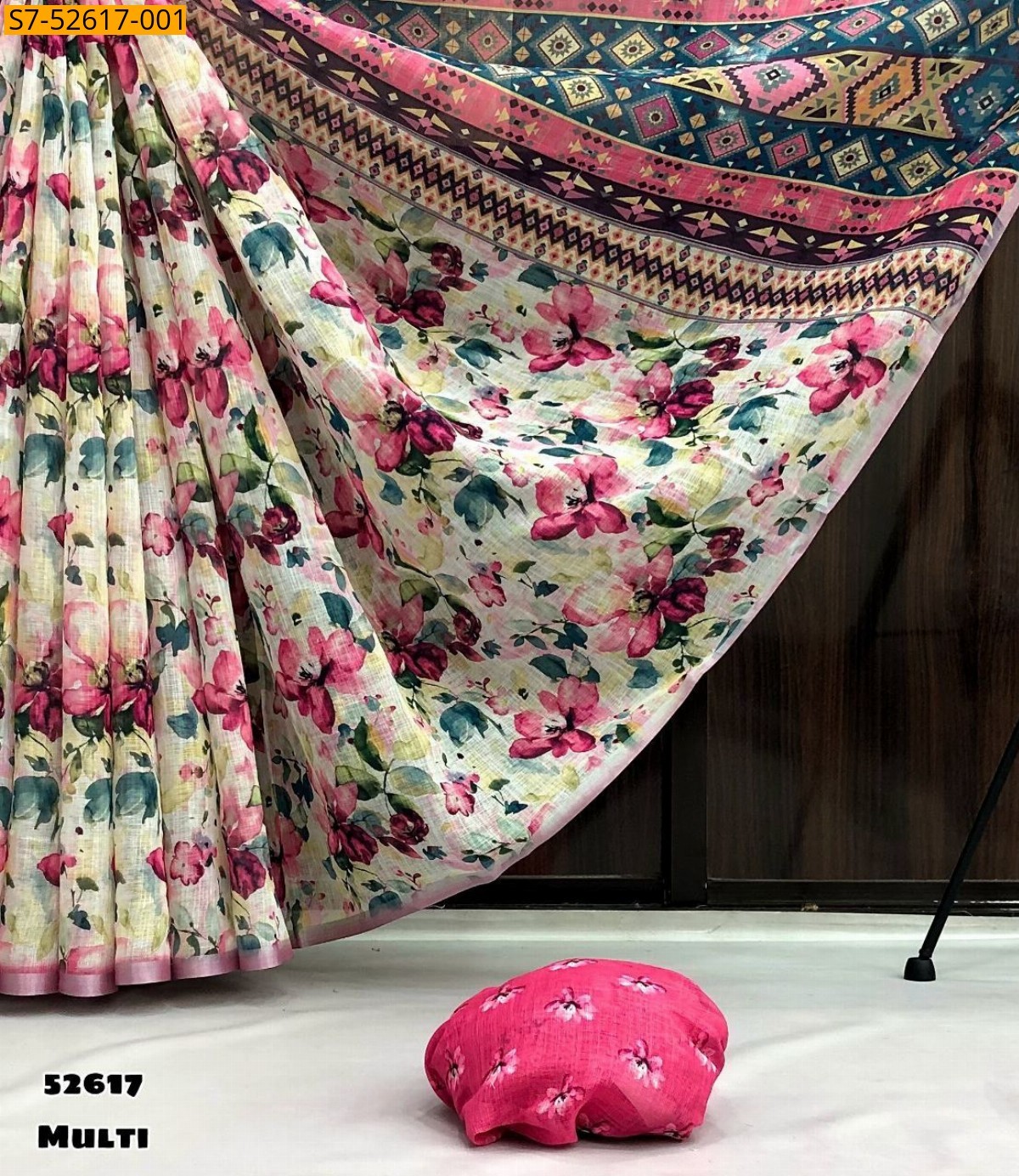Multi Soft lenin sarees