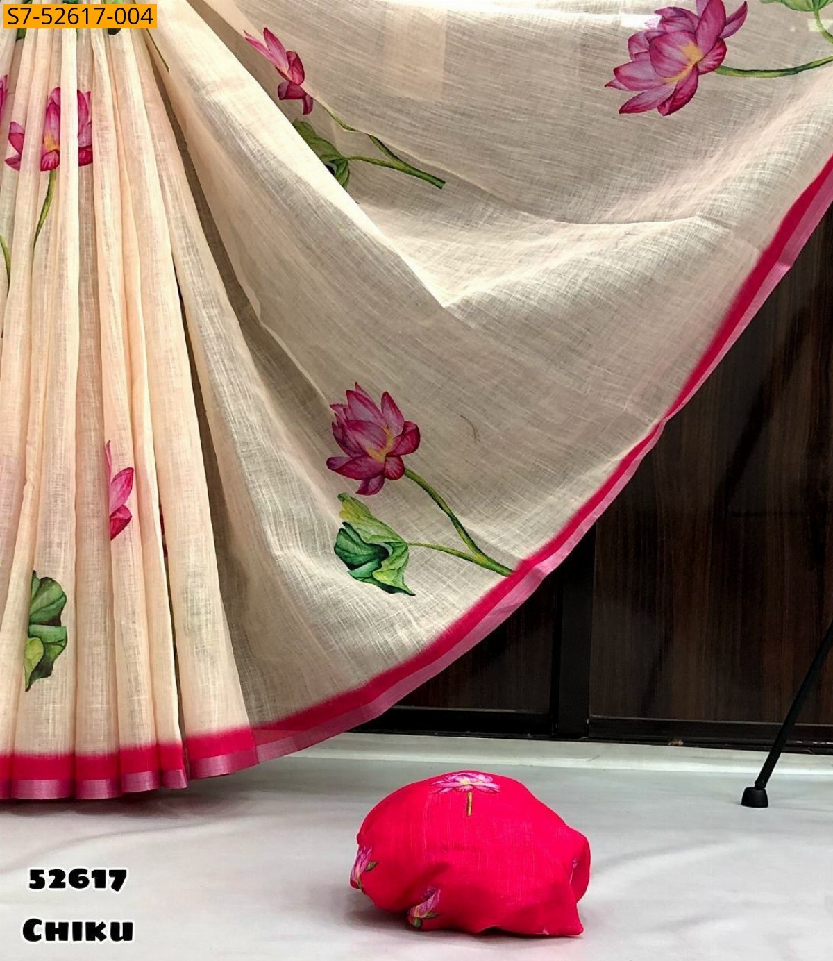 Beige Soft lenin sarees
