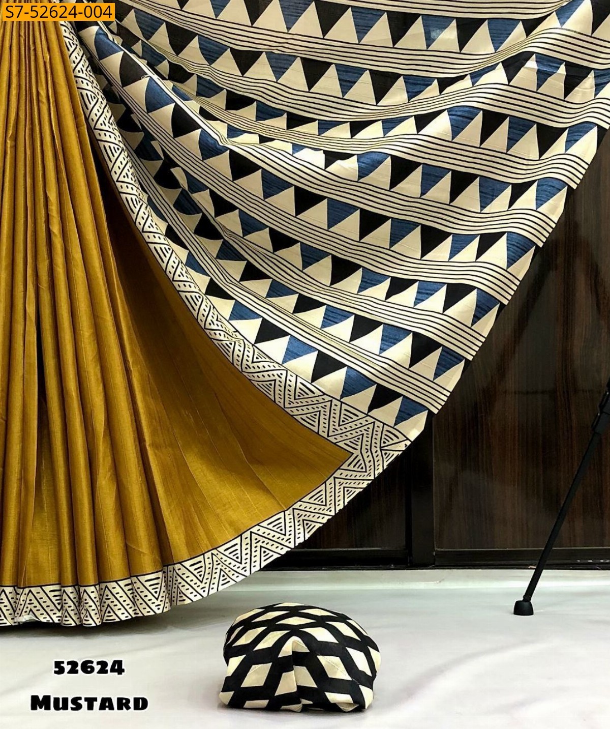 MUstard Fancy tussar silk saree