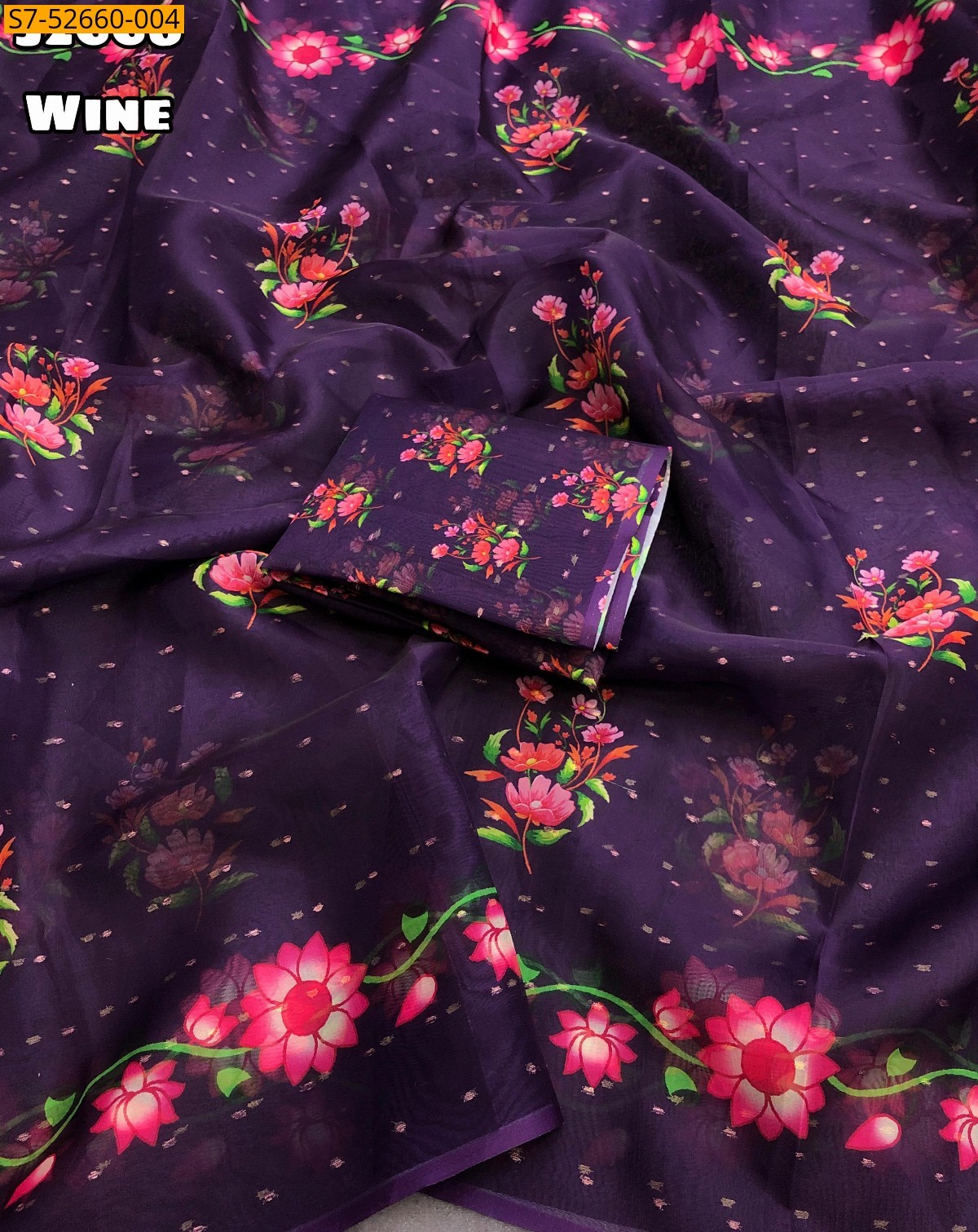 Violet Fancy tebby organza sarees 