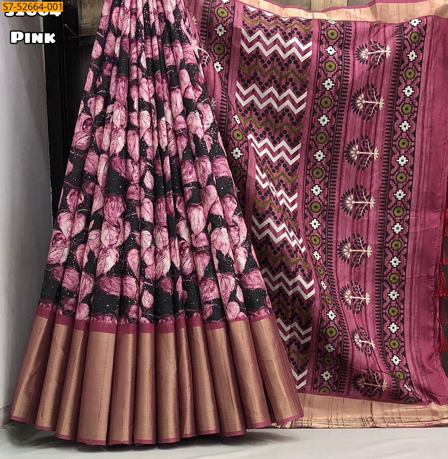 Pink Fancy tussar silk sarees