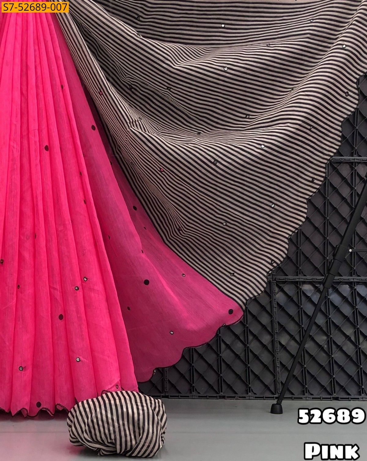 Pink Chenderi Digital Printed Saree