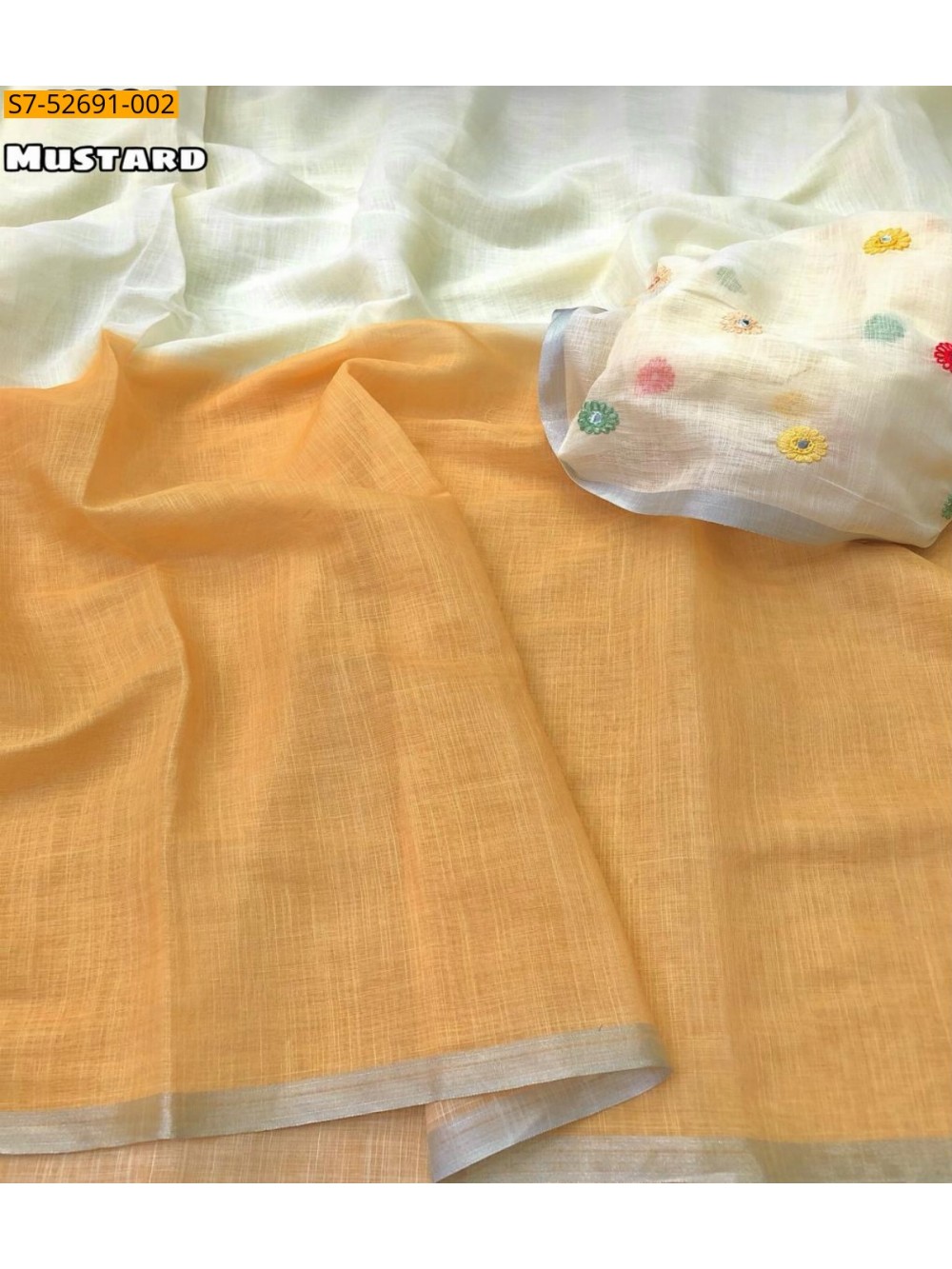 Fancy Soft Linen Digital Printed Saree