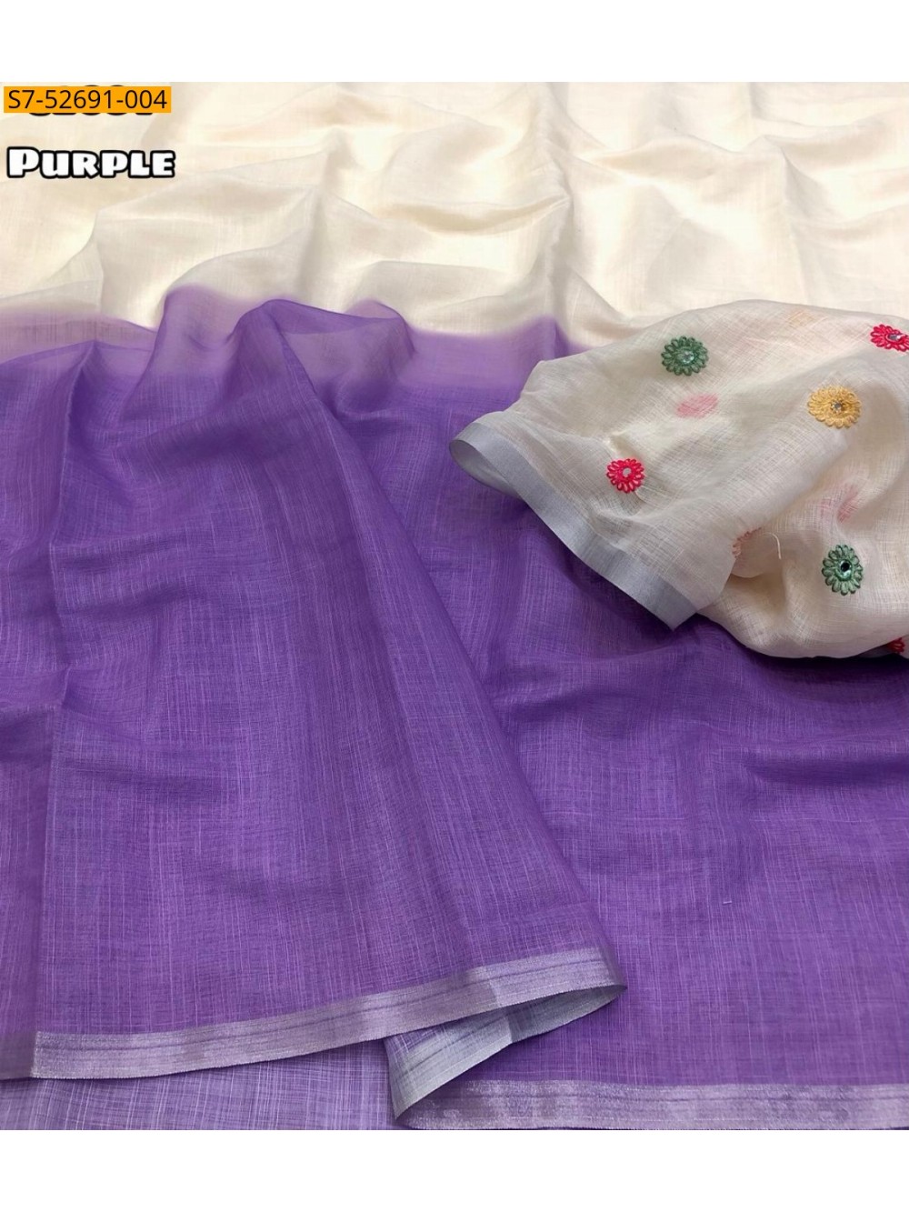 Fancy Soft Linen Digital Printed Saree