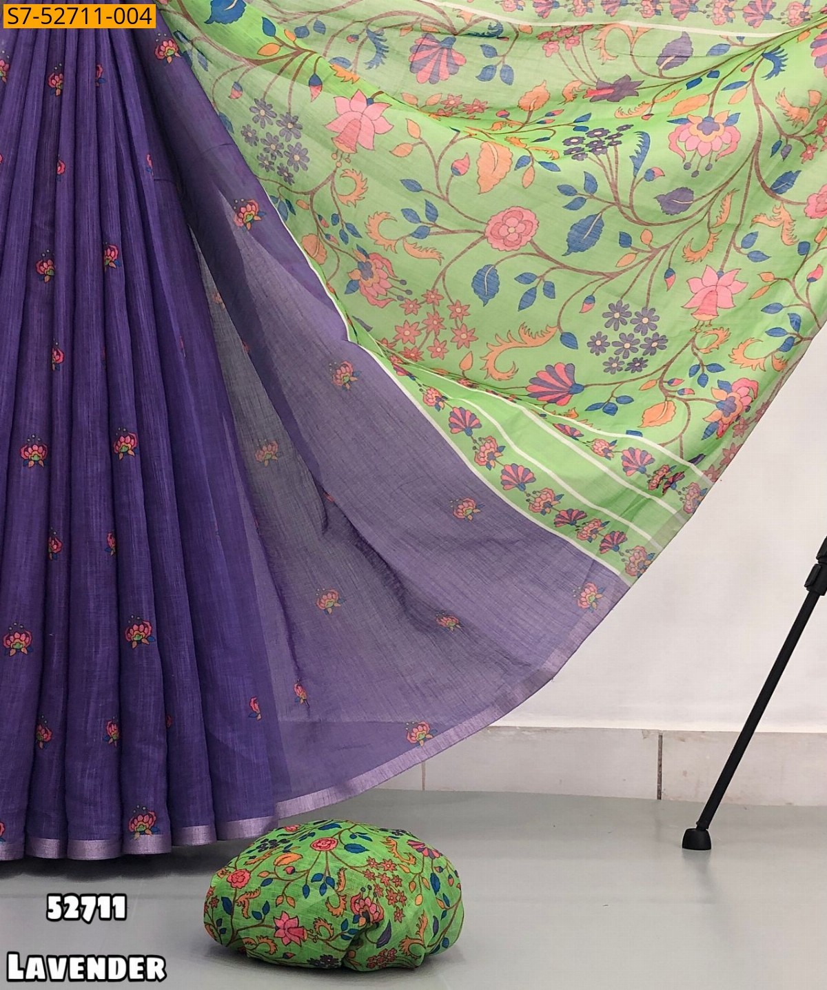 Lavender Fancy Linen Printed saree