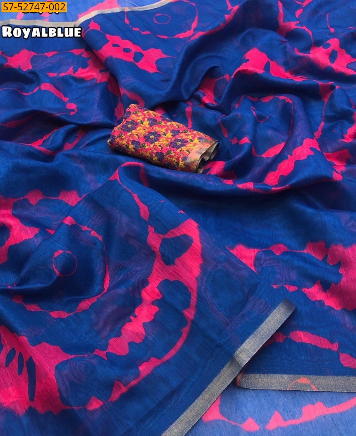 Royal Blue Fancy Soft Chanderi sarees