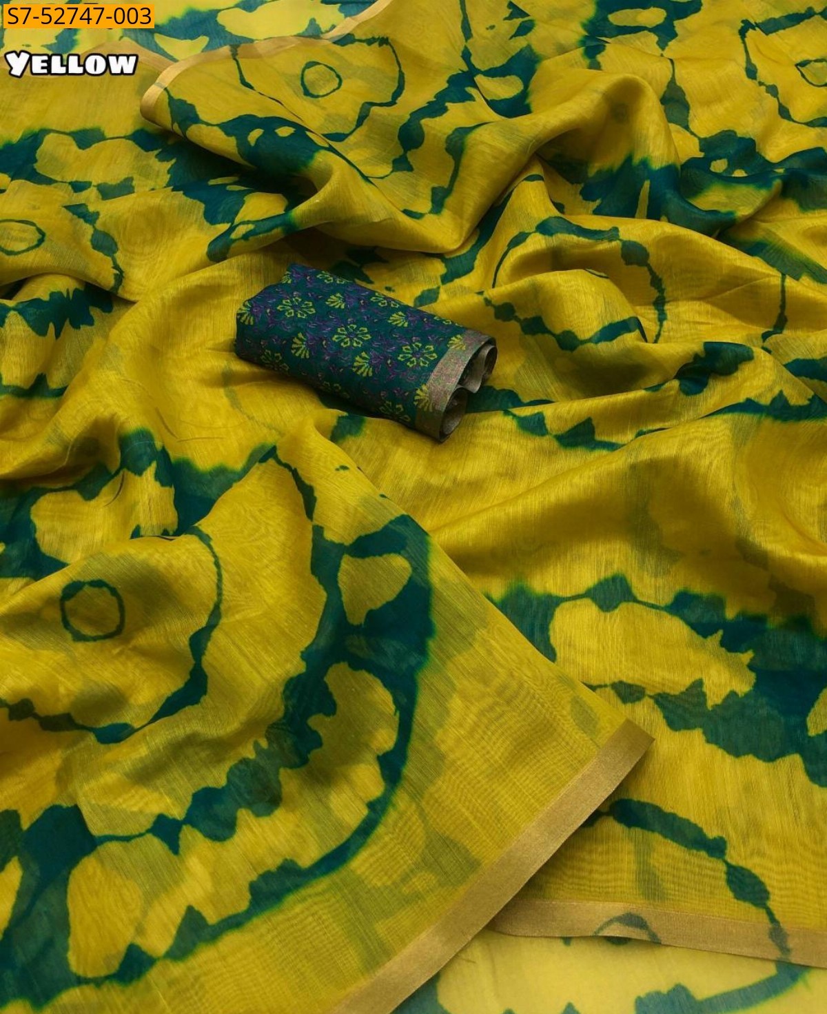 Yellow Fancy Soft Chanderi sarees