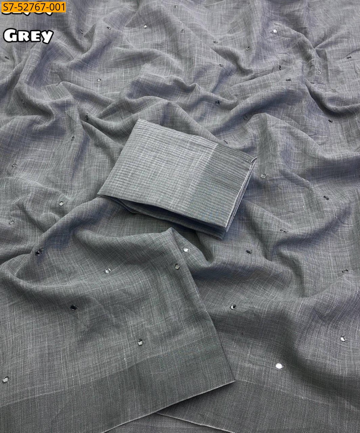 Gray Fancy Linen saree